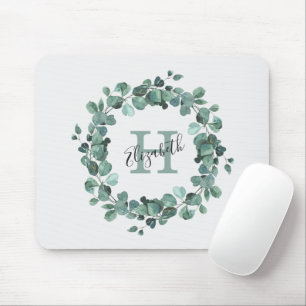 Eukalyptus Greenery Personalisiert Monogram Mouse  Mousepad