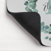 Eukalyptus Greenery Personalisiert Monogram Mousepad (Ecke)