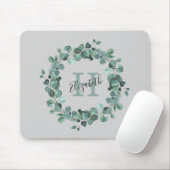 Eukalyptus Greenery Personalisiert Monogram Mousepad (Mit Mouse)