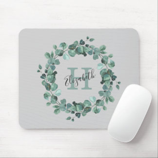Eukalyptus Greenery Personalisiert Monogram Mousepad