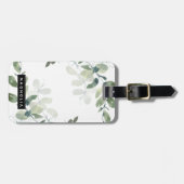 Eukalyptus Greenery Personalisiert Monogram Name Gepäckanhänger (Vorderseite horizontal)