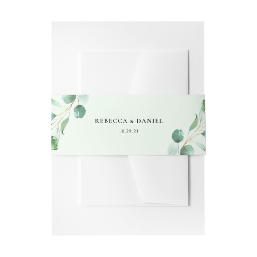 Eukalyptus Greenery Personalisiert Wedding Einladungsbanderole (Vorderseite Beispiel)