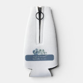 Eukalyptus Greenery Personalisiert Wedding Party Flaschenkühler (Rückseite)