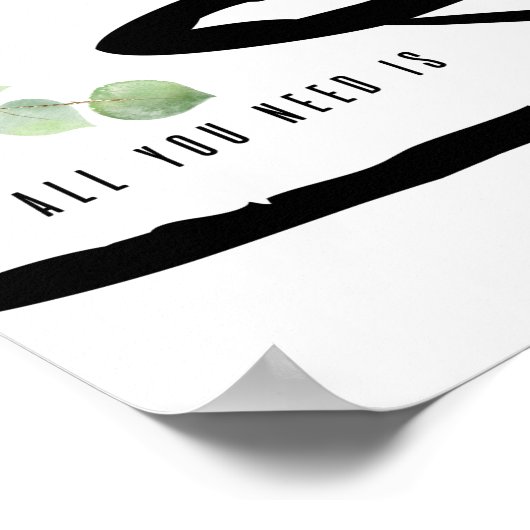 Eukalyptus Greenery Personalisierte Liebe Poster (Ecke)