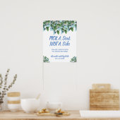 Eukalyptus Greenery Pick a Seat not a Side Wedding Poster (Küche)