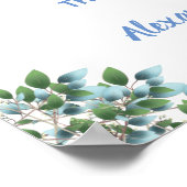 Eukalyptus Greenery Pick a Seat not a Side Wedding Poster (Ecke)