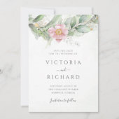 Eukalyptus Greenery Pink Floral Elegante Hochzeit Save The Date (Vorderseite)