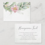 Eukalyptus Greenery Pink Floral Honeymoon Fund Begleitkarte<br><div class="desc">Schöne Hochzeitsflitterwochengehenkarten mit rosafarbenen Aquarellnuancen,  Eukalyptus und goldenen Blätter. Ideal für Hochzeiten im Frühling und im Sommer.</div>