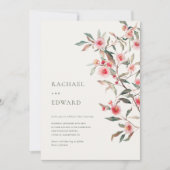 Eukalyptus Greenery & Pink Florals Wedding Einladung (Vorderseite)