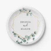 Eukalyptus Greenery Polterabend Paper Plate Pappteller (Vorderseite)
