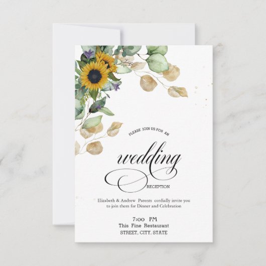 Eukalyptus Greenery Probe Abendessen Einladung (Vorderseite)