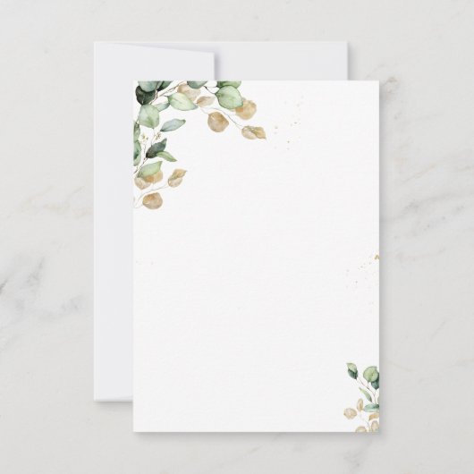 Eukalyptus Greenery Probe Abendessen Einladung (Rückseite)