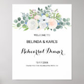 Eukalyptus Greenery Probe Dinner Willkommen Poster (Vorne)