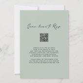Eukalyptus Greenery QR Code Calligraphy Wedding Einladung (Rückseite)