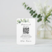 Eukalyptus Greenery QR Code UAWG Wedding Begleitkarte (Stehend Vorderseite)