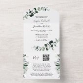 Eukalyptus Greenery QR Code UAWG White Wedding All In One Einladung (Innen Boden)