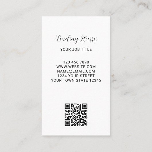 Eukalyptus Greenery QR Code Visitenkarte (Rückseite)