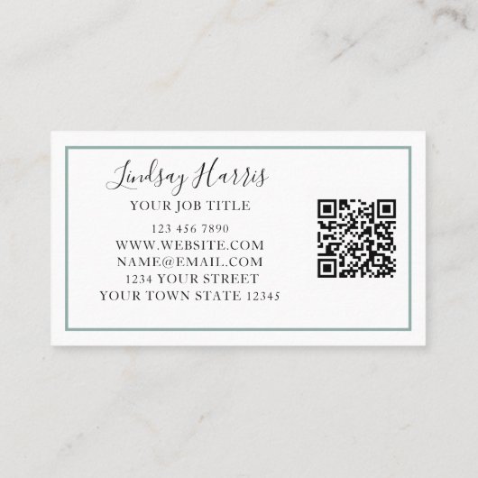 Eukalyptus Greenery QR Code Visitenkarte (Rückseite)