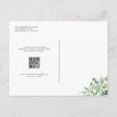 Eukalyptus Greenery QR Code Wedding Einladungspostkarte (Rückseite)