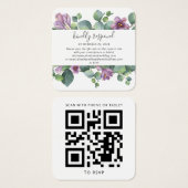 Eukalyptus Greenery QR Code Wedding RSVP Card (Vorne & Hinten)