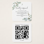 Eukalyptus Greenery QR Code Wedding RSVP Card (Vorne & Hinten)