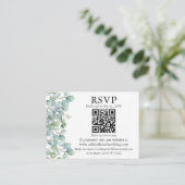 Eukalyptus Greenery QR UAWG Wedding Begleitkarte (Stehend Vorderseite)