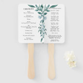 Eukalyptus Greenery Rahmen Grün Blau Weiß Fächer (Vorne und Hinten)