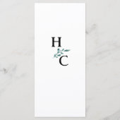 Eukalyptus Greenery Rahmen Grün Blau Weiß Menükarte (Rückseite)