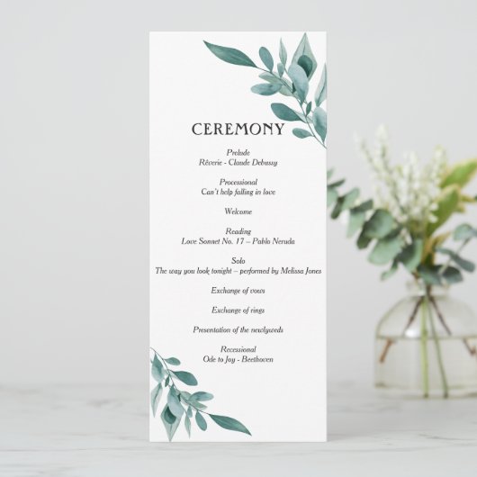 Eukalyptus Greenery Rahmen Grün Blau Weiß Programm (Stehend Vorderseite)