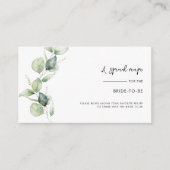 Eukalyptus Greenery Rezept Script-Brautparty Begleitkarte (Vorderseite)