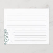 Eukalyptus Greenery Rezpe Card Brautparty (Rückseite)