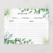 Eukalyptus Greenery Rezpe Card Brautparty (Vorderseite)