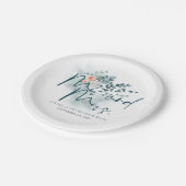 Eukalyptus Greenery Romantische Hochzeit Pappteller (Schrägansicht)