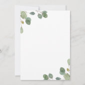 Eukalyptus Greenery | Rose Gold Geo Birthday Party Einladung (Rückseite)