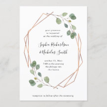 Eukalyptus Greenery | Rose Gold Geometric Wedding