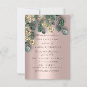Eukalyptus Greenery Rose Gold Glitzer Foils Einladung (Vorderseite)