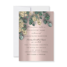 Eukalyptus Greenery Rose Gold Glitzer Foils