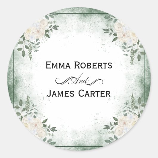 Eukalyptus Greenery Round Sticker (Vorderseite)
