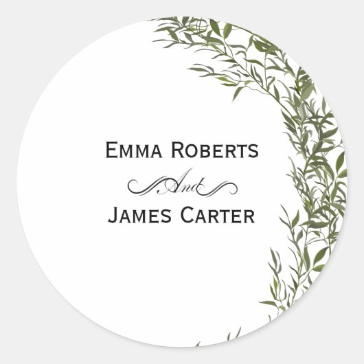 Eukalyptus Greenery Round Sticker (Vorderseite)