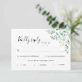 Eukalyptus Greenery Rsvp Card Karte (Stehend Vorderseite)