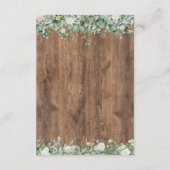 Eukalyptus Greenery RSVP Card | rustikal Begleitkarte (Rückseite)