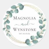 Eukalyptus Greenery Runder Aufkleber (Vorderseite)