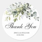 Eukalyptus Greenery Runder Aufkleber (Vorderseite)