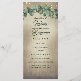 Eukalyptus Greenery Rustic Country Wedding Program Programm