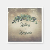 Eukalyptus Greenery Rustic Country Wedding Serviette (Vorderseite)