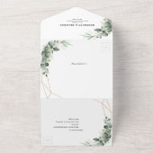 Eukalyptus Greenery Rustic Geometric Wedding All In One Einladung (Außenbereich)