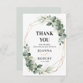Eukalyptus Greenery Rustic Geometric Wedding Dankeskarte (Vorne/Hinten)