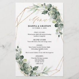 Eukalyptus Greenery Rustic Geometric Wedding Menu