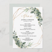 Eukalyptus Greenery Rustic Geometric Wedding Menu Menükarte (Vorne/Hinten)