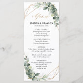Eukalyptus Greenery Rustic Geometric Wedding Menükarte (Vorderseite)